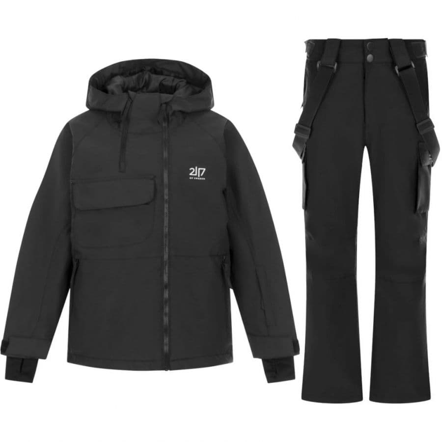 2117 of Sweden Kidden skidjacka/skidbyxor set, junior, svart
