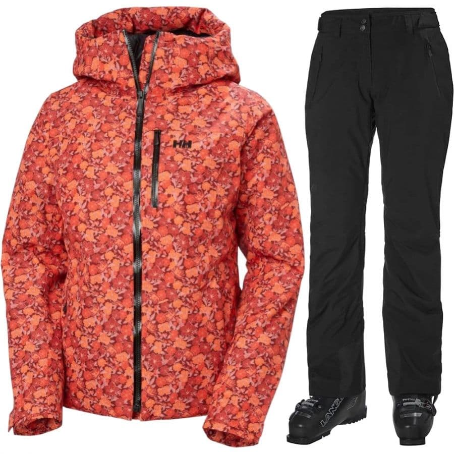 Helly Hansen Legendary/Valdisere 3.0 skidset, dam, svart/röd