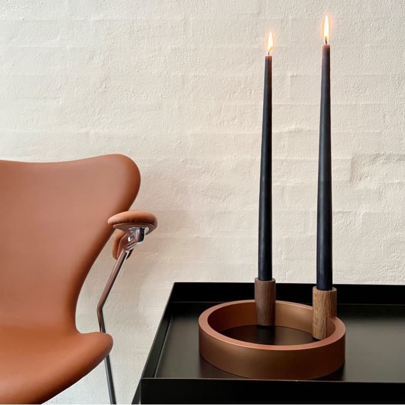 Circle Lysestage og Adventsstage i Bronze fra by Brorson