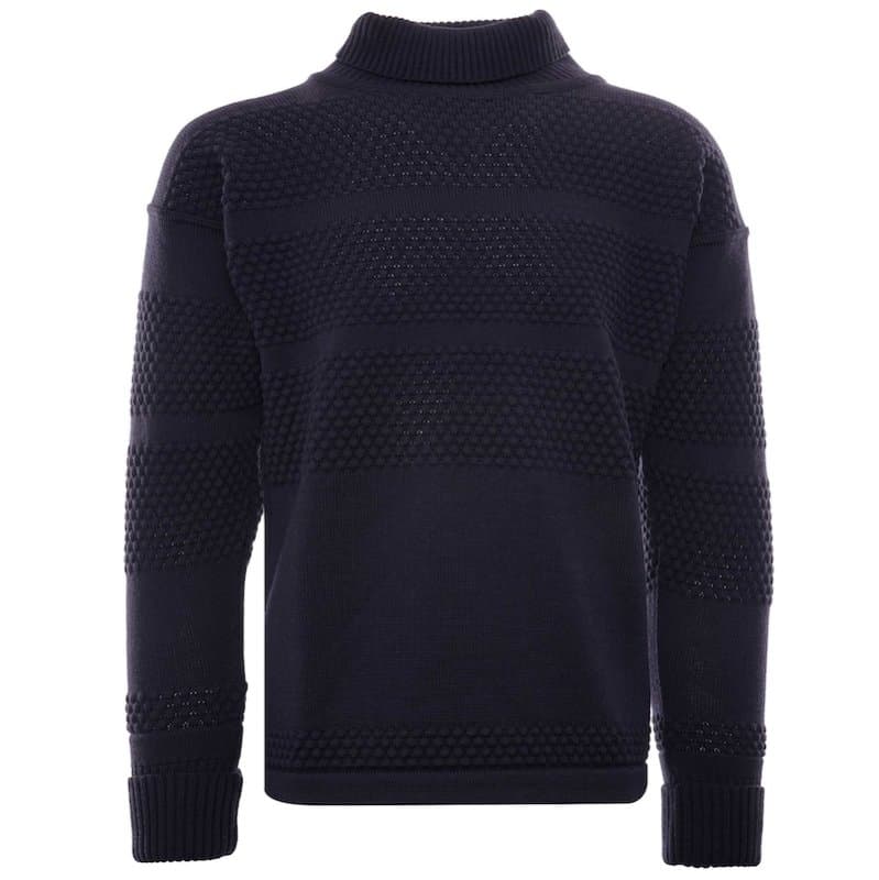 Striktrøje Fisherman Sweater med Høj Hals fra by Brorson