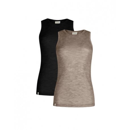 Tank Top Dam I 100% Merinoull, 1x1 Ribb, 2-pack