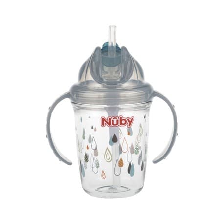 Nüby, Flip-it Kopp Med Sugrör, 12+ Mån, Grey