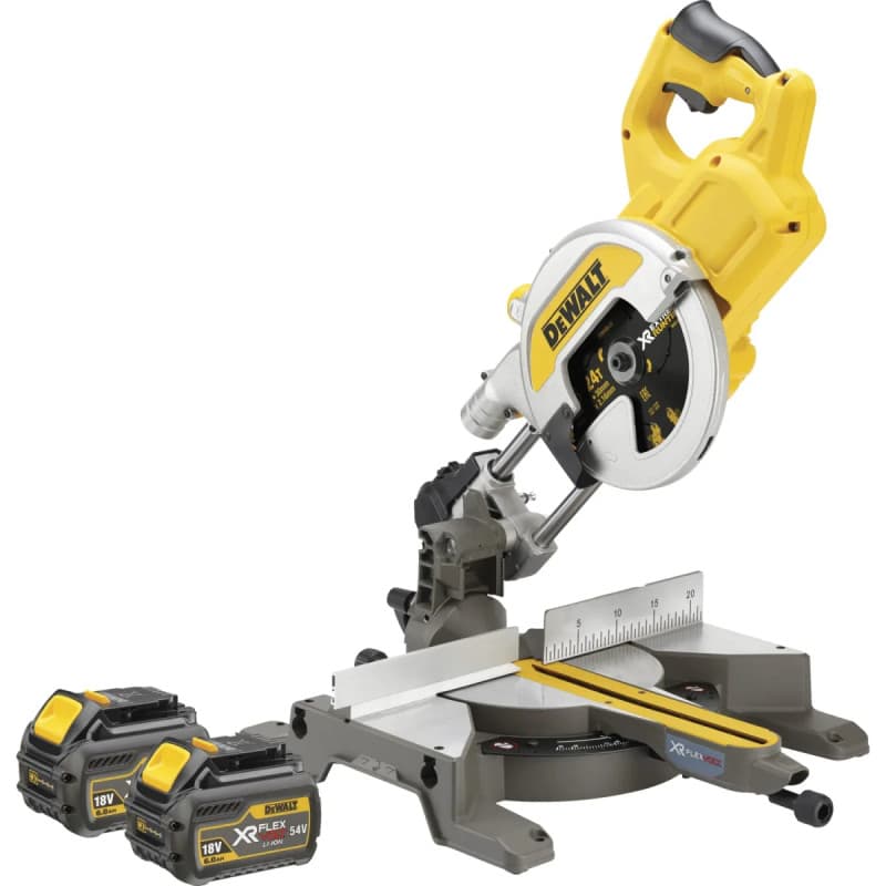 Dewalt 54V XR FLEXVOLT 216 mm geringssav med 2 batterier og lader  -  DCS777T2-QW