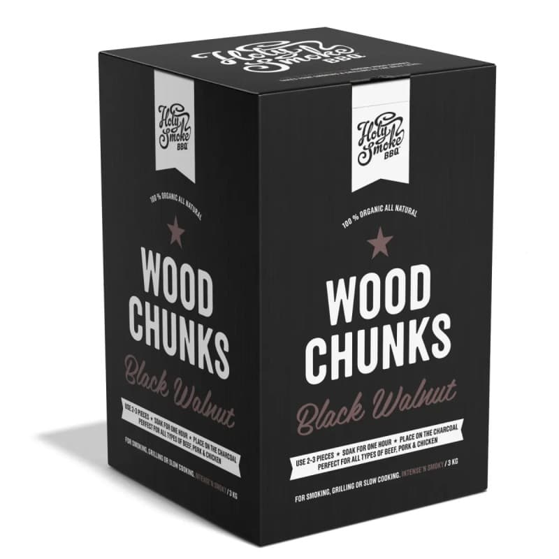 Holy Smoke BBQ Røgtræ Chunks Sort Valnød - 3 kg