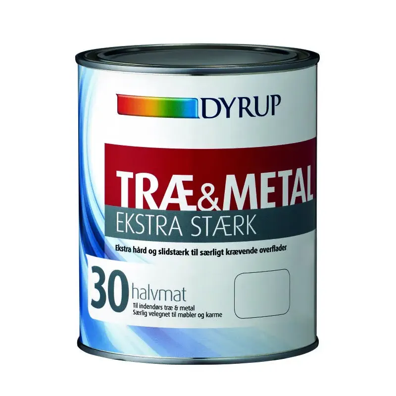Dyrup Tr�&metal Ekstra St�rk Halvmat Hvid - 1lt