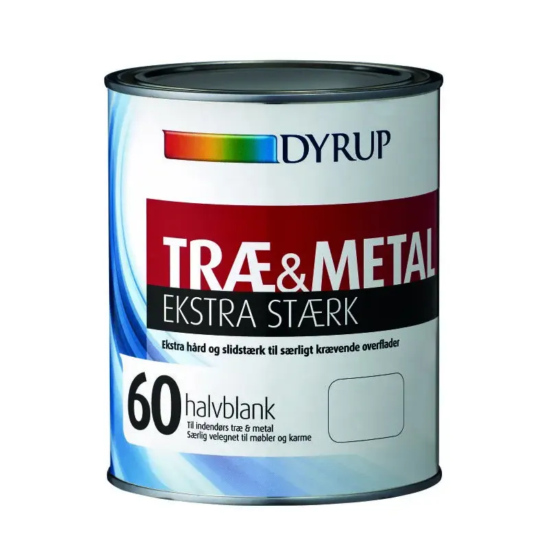 Dyrup Tr�&metal Ekstra St�rk Halvblank Hvid - 1lt