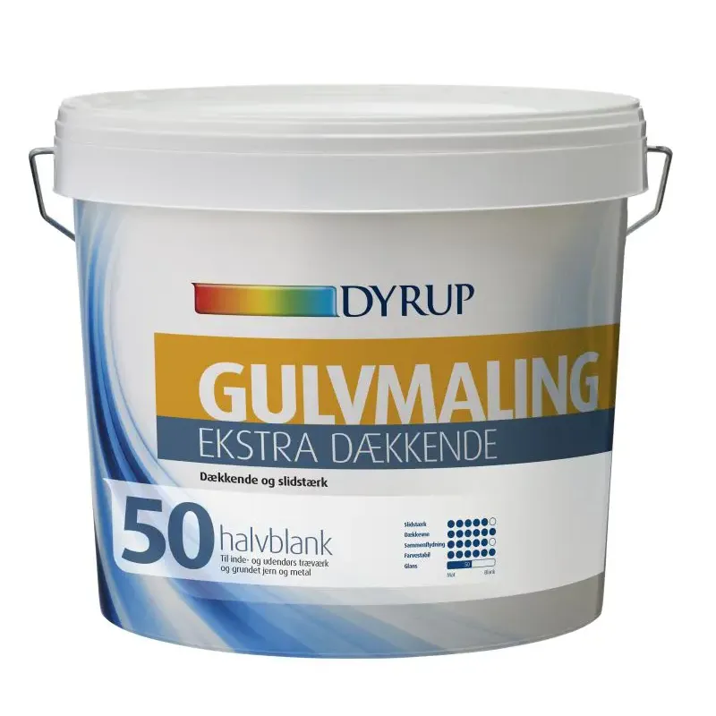 Dyrup Gulvmaling Vand Ekstra D�kkende Hvid - 4,5lt