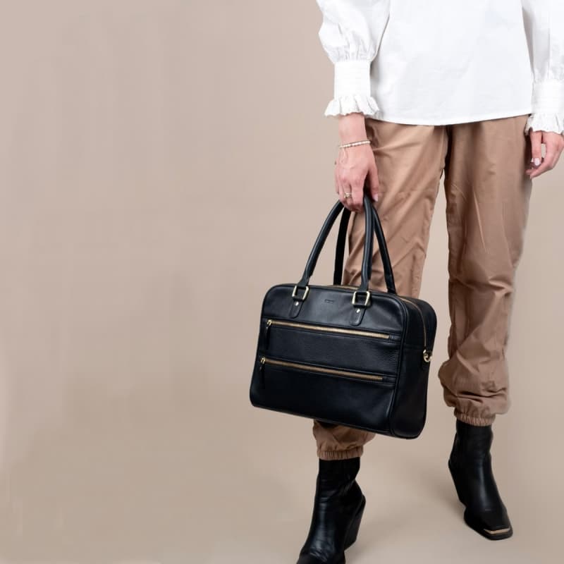 Isabell crossover taske - Sort skind - Treats