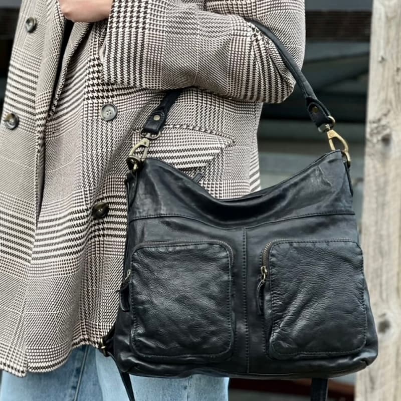 Kinsey Crossbody taske - Sort bøffelskind - Montana
