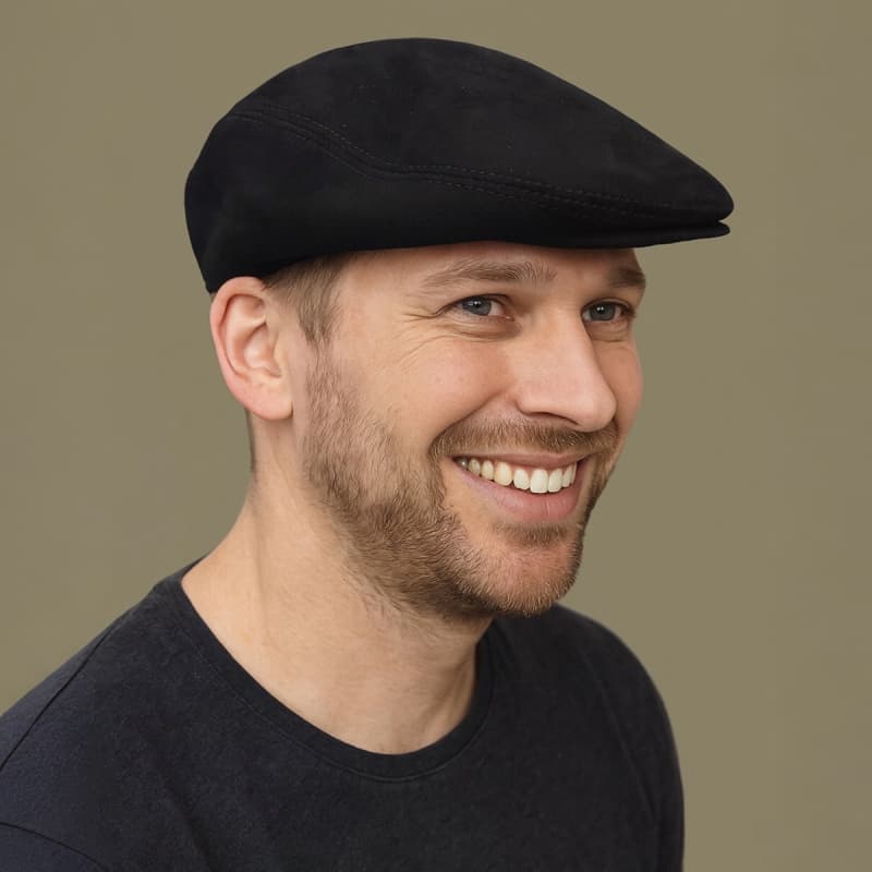 Karl sixpence af blød sort ruskind - Herre - Freja skind 61
