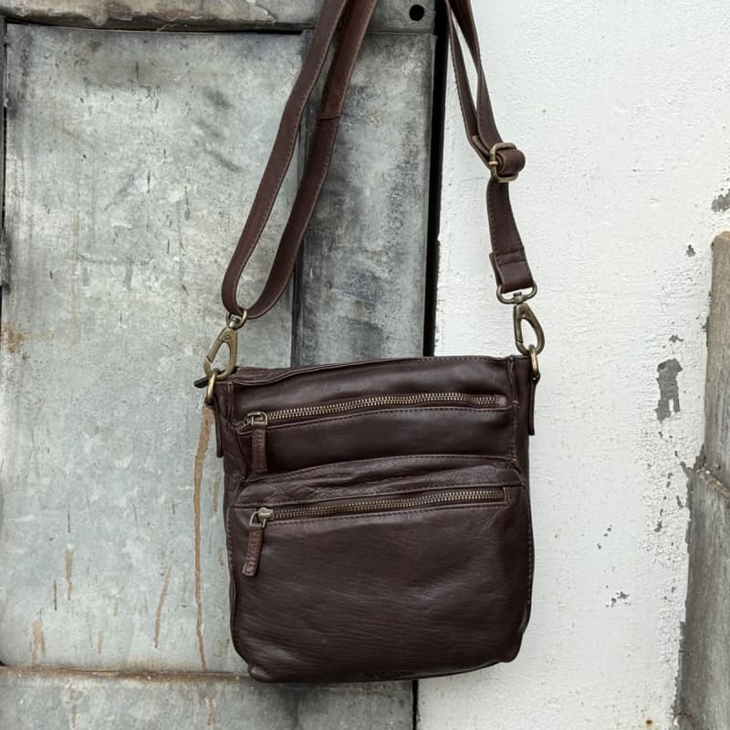 Alpha urban crossbody taske - Brun læder - Herre - Montana