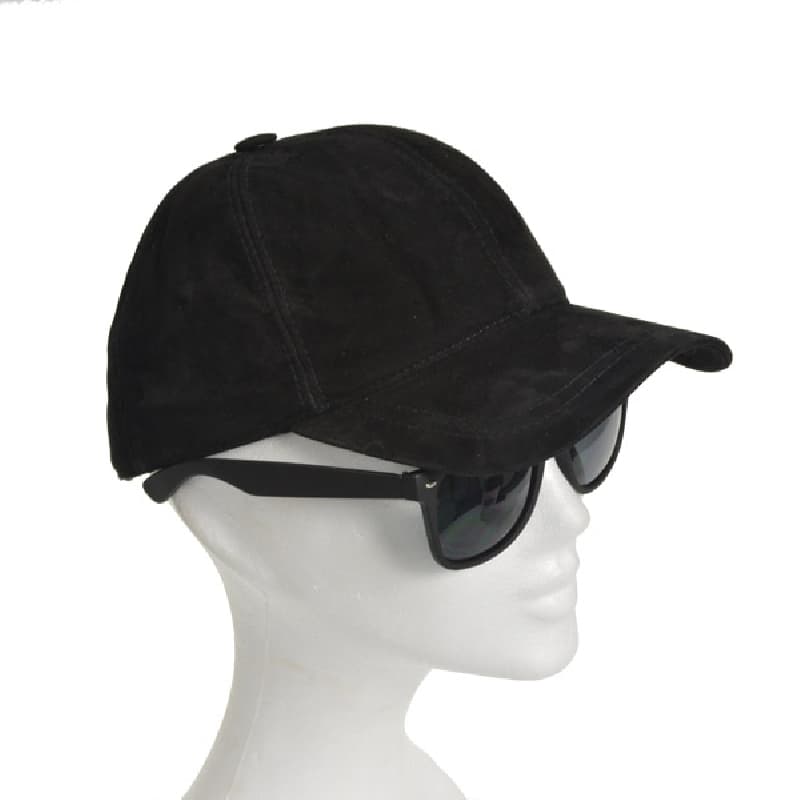 Ruskinds cap - Unisex - Sort ruskind - Freja skind