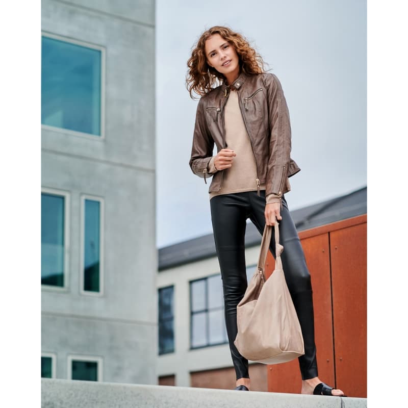 Baggy skuldertaske - Beige lammeskind - BTF-CPH