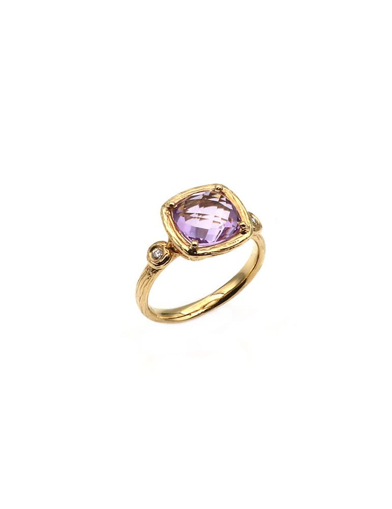 Guldring med ametyst - Ringe