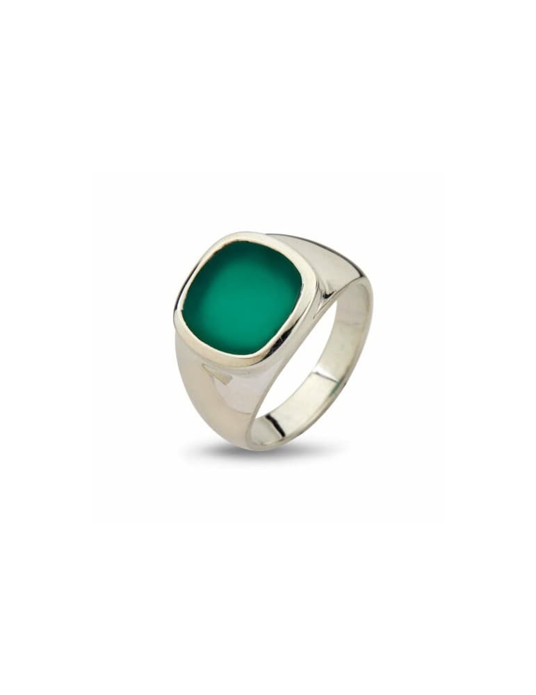 By Birdie - Ring - Cushion med grøn onyx - Ringe