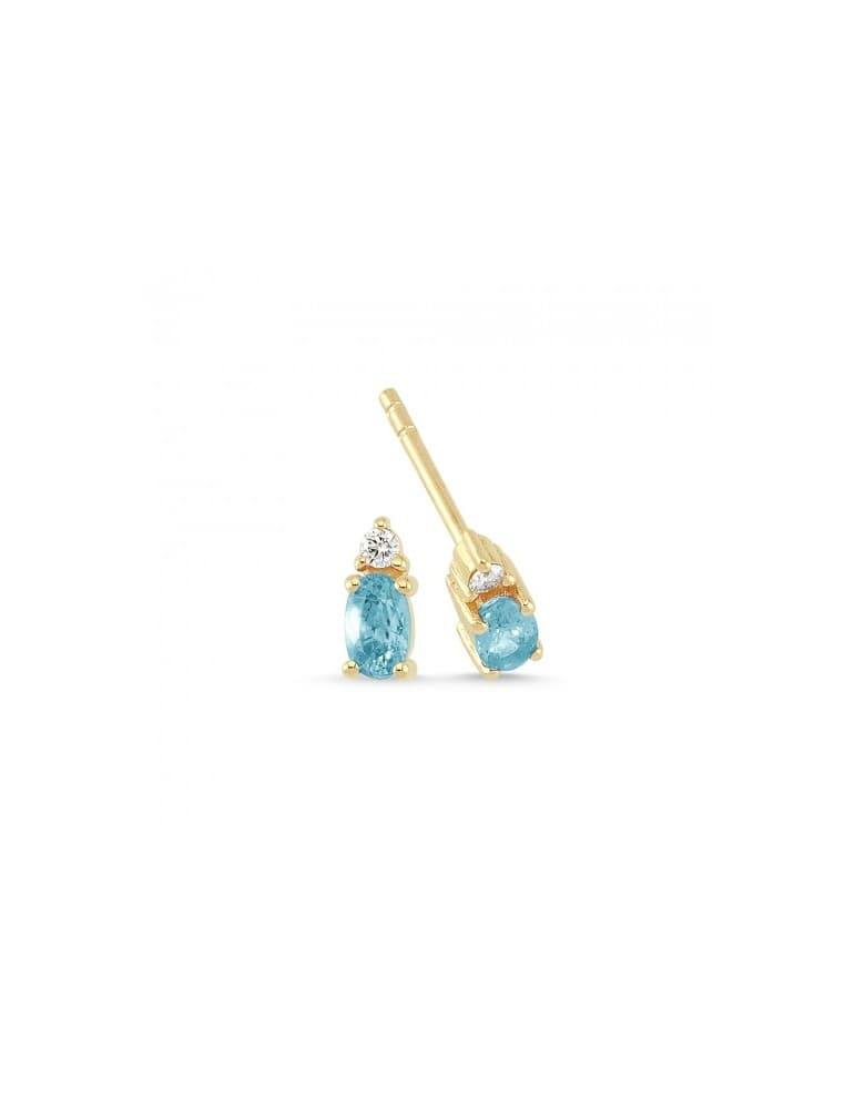 Nuran  - PETIT - 14kt guld ørestikker med topas - Øreringe