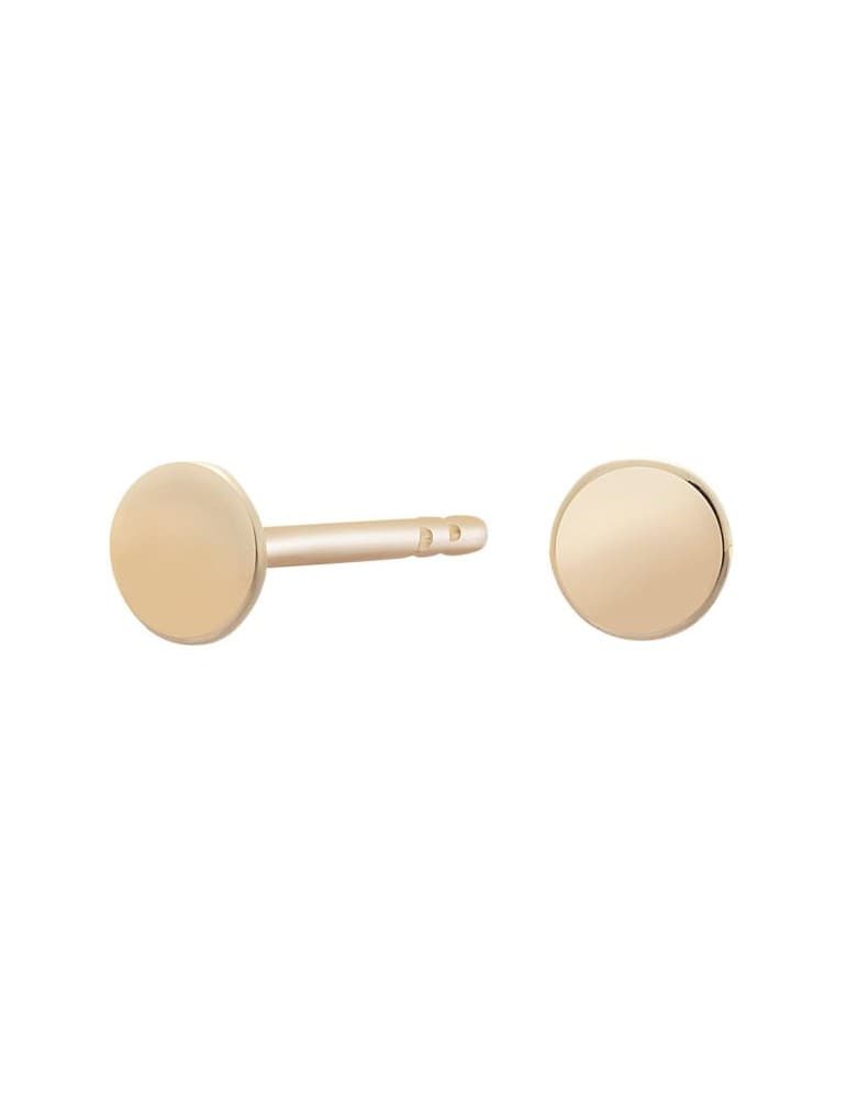 Nordahl - Siersbøl - guld ørestikkere - rund plade/ 4 mm - Øreringe