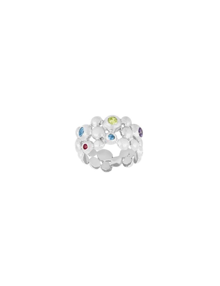 Nordahl - Siersbøl - Sølv ring m. farvede zirkonia - Ringe