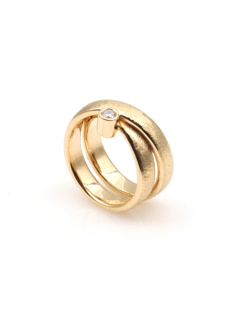 Håndsmedet 14kt guldring - Ringe