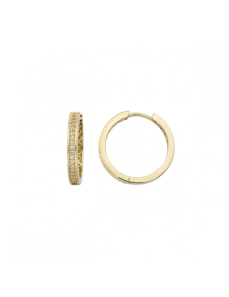 Jeweltime 8kt Guld creol med zirkonia - Jeweltime smykker