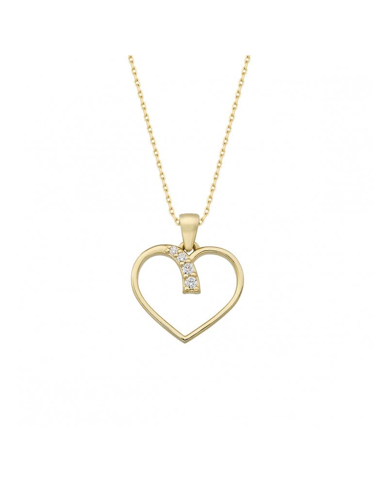 Jeweltime - 8kt hjerte vedhæng med zirkonia. - Jeweltime smykker