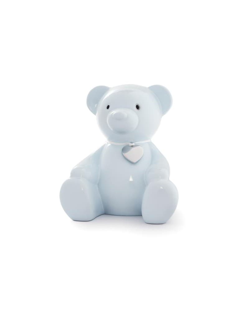 NOA -  lyseblå bamse sparrebøsse - Dåb