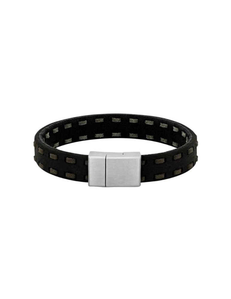 Nordahl - SON OF NOA - herre armbånd, sort kalveskind m. stål - Herresmykker