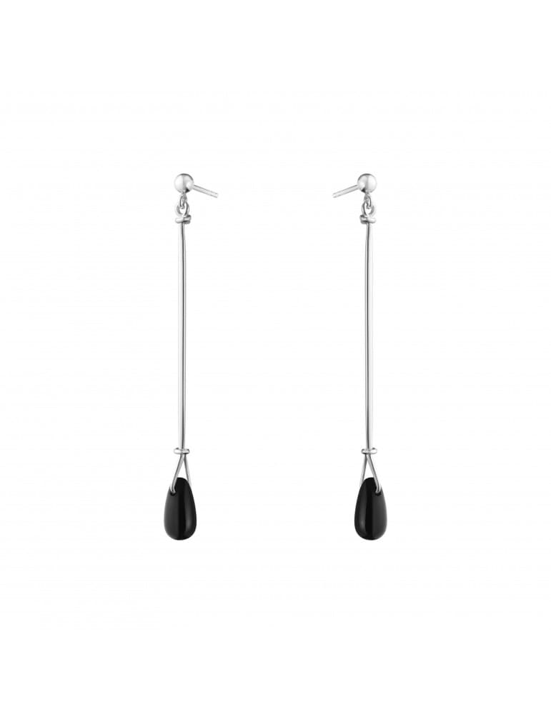 Georg Jensen Vivianna ørehænger i sølv med sort agat - Smykker