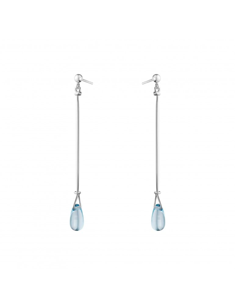 Georg Jensen Vivianna ørehænger i sølv med blå topaz - Smykker