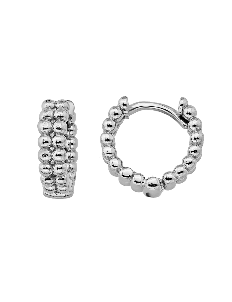 Jeweltime sølv rhodineret clikcreol - med 2 rk. kugler - Jeweltime smykker