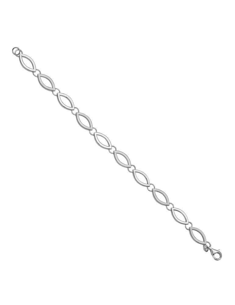 Jeweltime sølv rhodineret collier med elipseformet led - Halskæder
