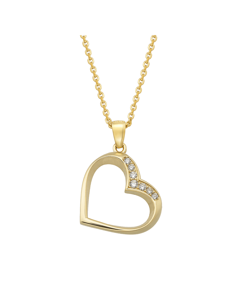 Jeweltime - 8kt vedhæng - hjerte med zirkonia - Jeweltime smykker