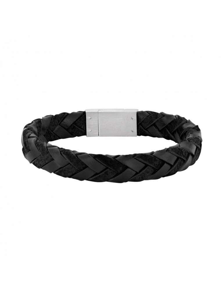 Nordahl - SON OF NOA - herre armbånd, sort kalveskind m. stål - Herresmykker
