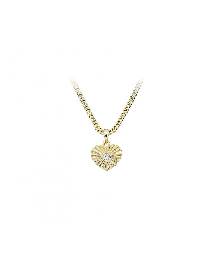 Jeweltime - 8kt vedhæng - hjerte med zirkonia - Jeweltime smykker