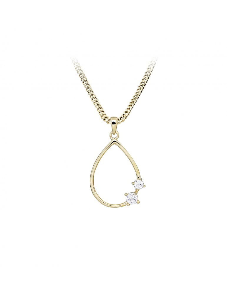 Jeweltime - 8kt vedhæng - dråbe med zirkonia - Jeweltime smykker