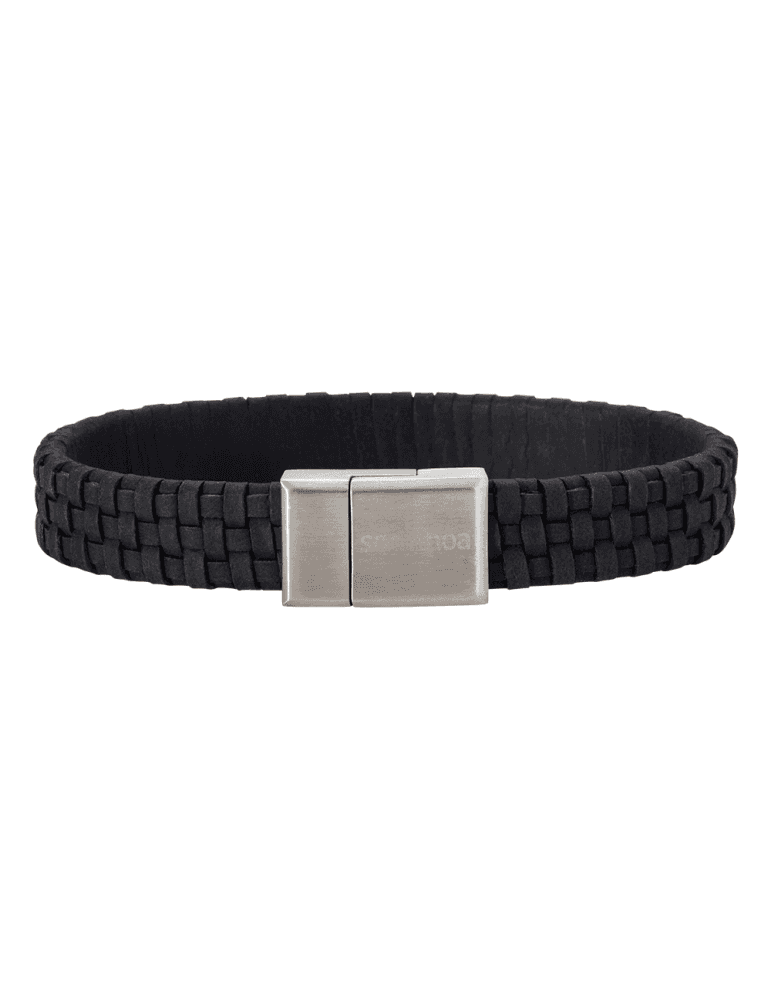 Nordahl - SON OF NOA - herre armbånd, sort kalveskind m. stållås - Herresmykker