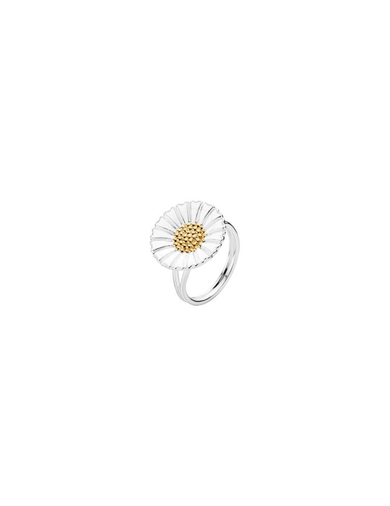 Lund Of Copenhagen - marguerit ring i sølv med forgyldt i midten - Smykker