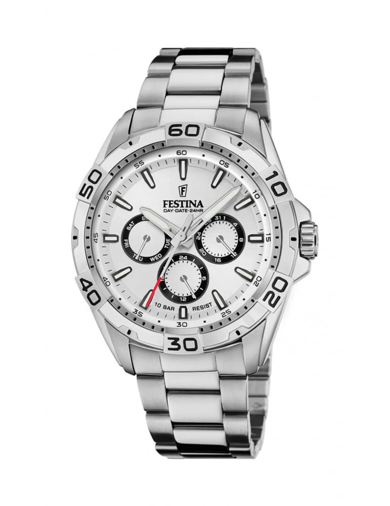 Festina - herreur, stål m. hvid urskive - Festina