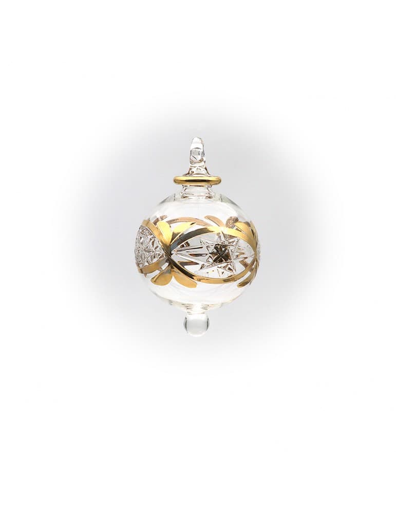 Julekugle i glas med guld - Jul