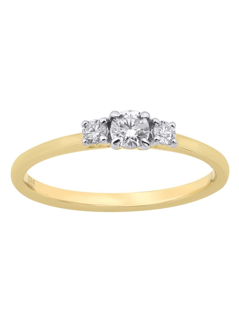 Jeweltime - 14kt guldring med brillanter - Ringe