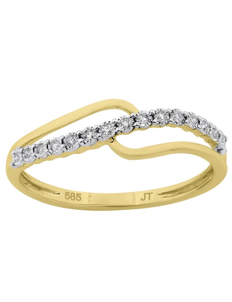 Jeweltime - 14kt guldring med diamanter - Ringe