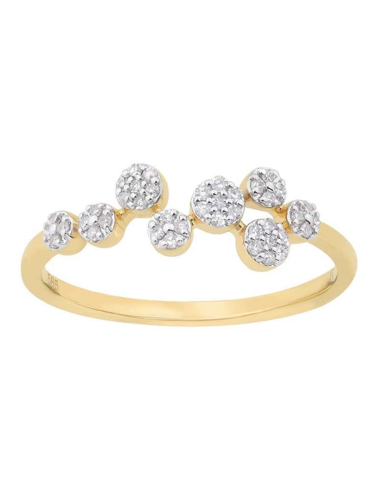 Jeweltime - 14kt guldring med diamanter - Ringe