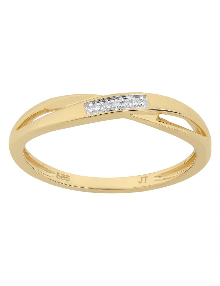 Jeweltime - 14kt guldring med diamanter - Ringe