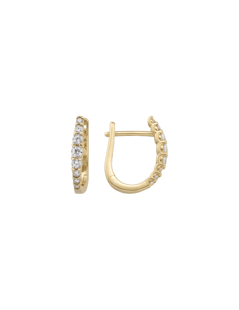 Jeweltime 8kt ørehænger - creol med zirkonia - Øreringe