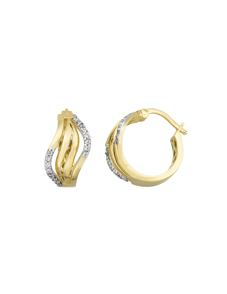 Jeweltime 8kt ørehænger - med zirkonia - Øreringe
