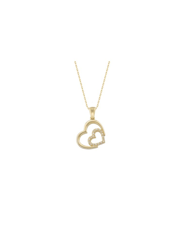Jeweltime - 8kt vedhæng - hjerte med zirkonia - Jeweltime smykker
