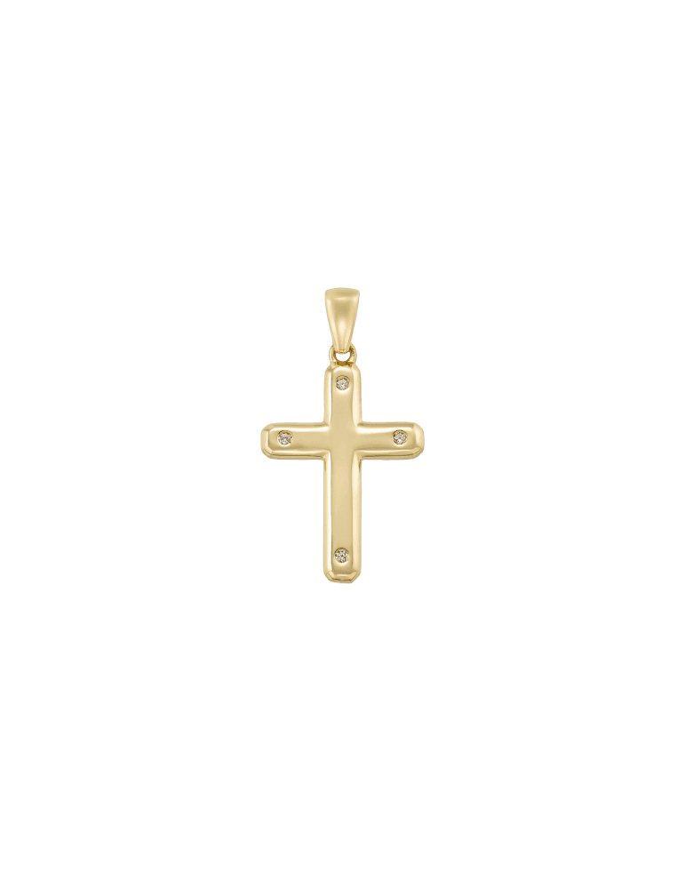 Jeweltime - 8kt vedhæng - kors med zirkonia - Jeweltime smykker