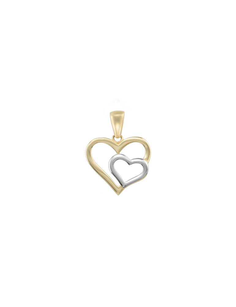 Jeweltime - 8kt vedhæng - hjerte i hjerte - Jeweltime smykker