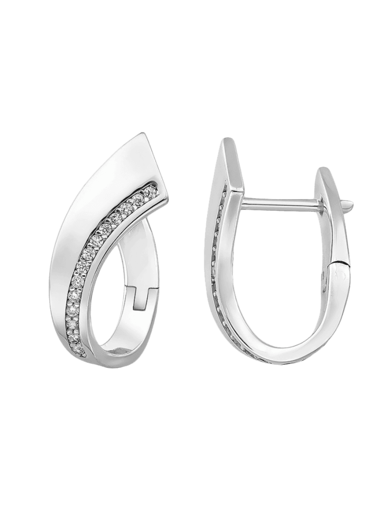 Jeweltime sølv rhodineret creol med zirkonia - Jeweltime smykker