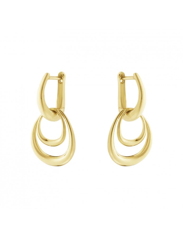 Georg Jensen -  Offspring dobbelt ørehænger i 18 kt. guld m/ diamanter - Georg Jensen